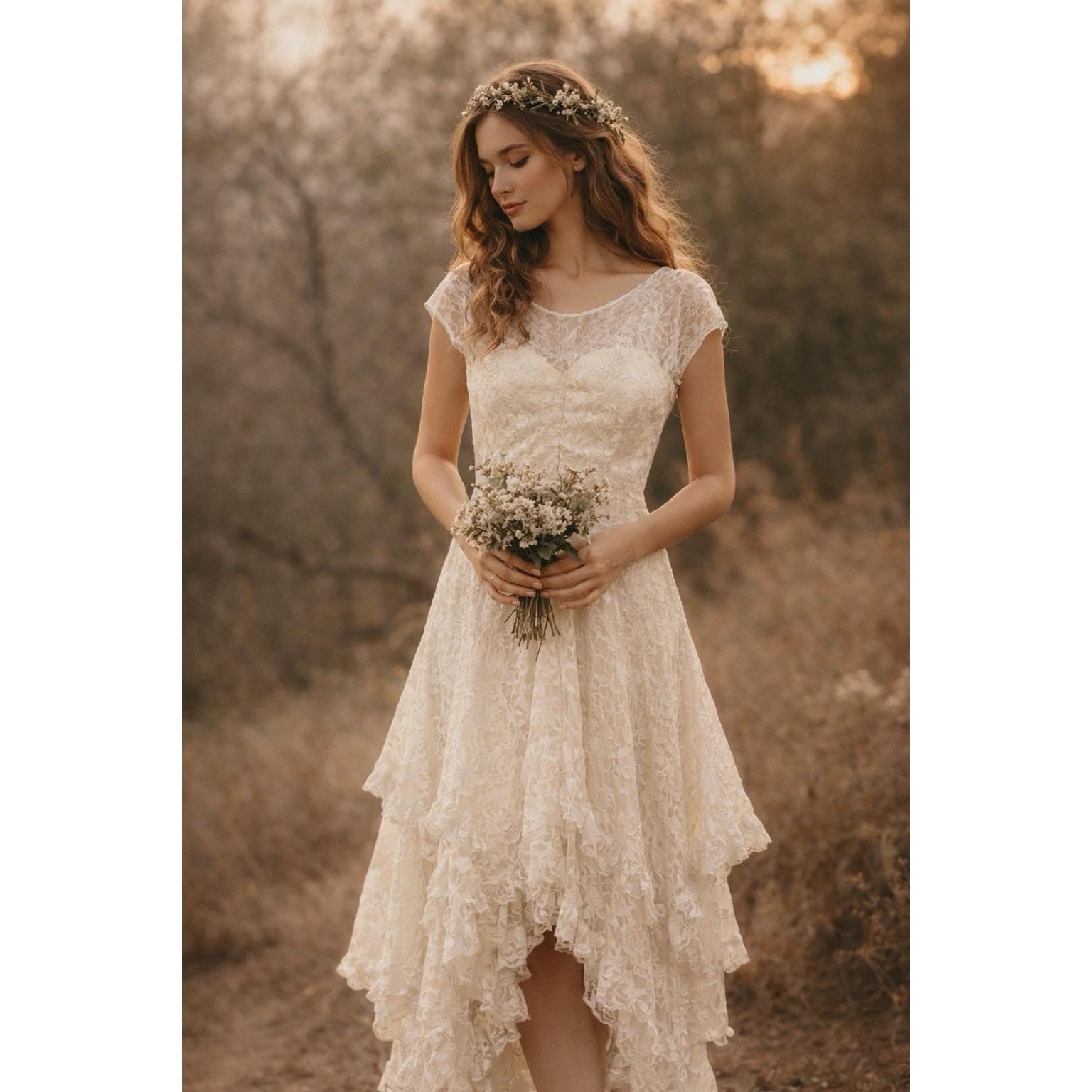 chinese dress ladies Marie Antoinette Dress and Cream Rococo Ball Gown – Vintage Lace Corset Dress with Ruffle Sleeves and Tiered Skirt Size 26W / Cream main image 0