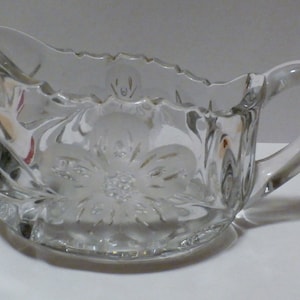 Antique US Glass Clear Glass Sugar Bowl and Creamer late &#39;10s early &#39;20s