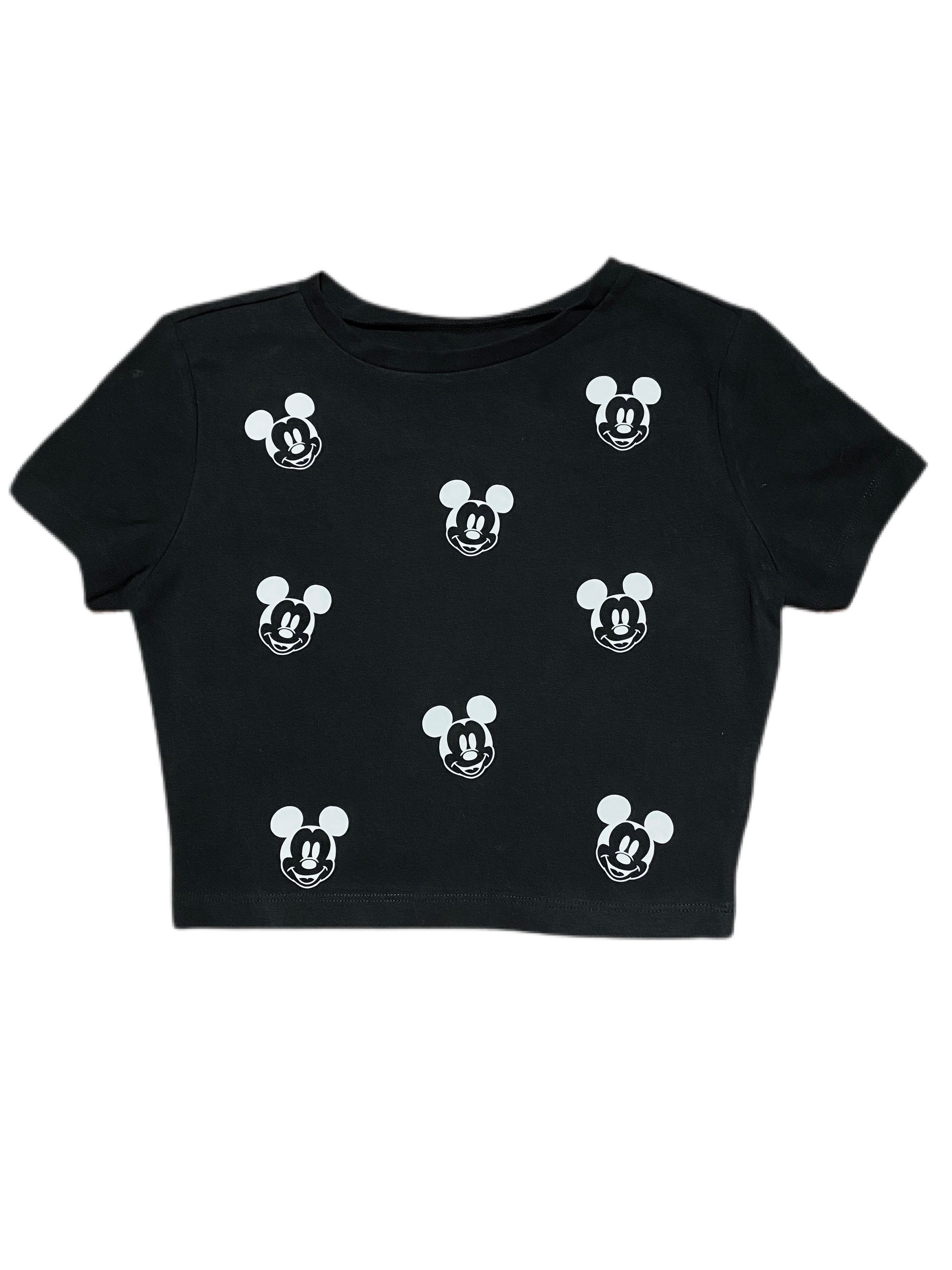 Black and White Mickey Mouse Crop Top 
