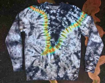 Tie Dye grey black scrunch tornado sweatshirt hoodie UNISEX XS-3XL