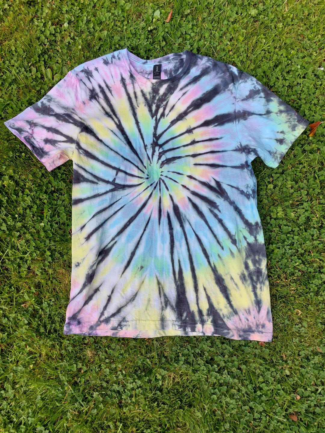 Tie Dye Black Pastel Rainbow Spiral T Shirt UNISEX S-5XL - Etsy
