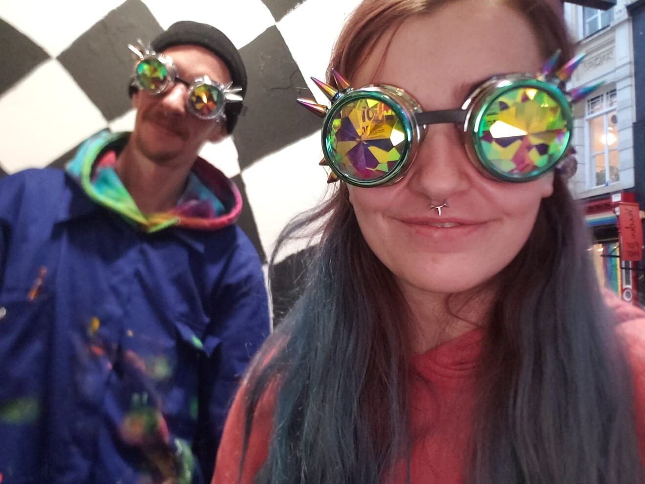 Lunettes Kaléidoscope Steampunk - Lentilles Arc-en-ciel - Bande élastique Réglable - Pour Fête, Déguisement