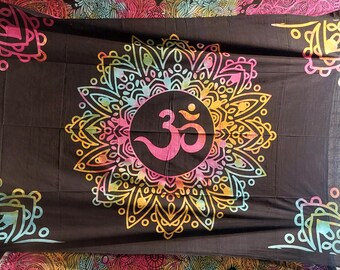 Om symbol Hippy Bohemian home decor wall hanging tapestry bedsheets SINGLE 150cm x 220cm