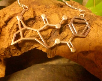 Collar con colgante de estructura genética del ADN de la molécula de cocaína