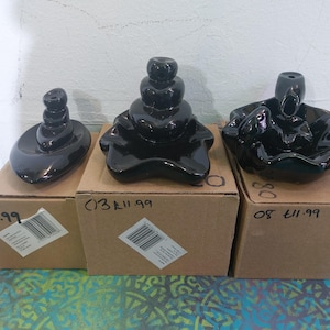 Backflow incense burner VARIOUS DESIGNS waterfall smokefall black