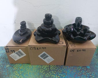 Backflow incense burner VARIOUS DESIGNS waterfall smokefall black