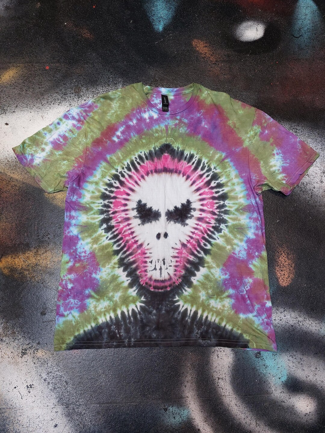 T-shirt Wild Uomo Grim Reaper Tie Dye Glow In Dark - Falce E Teschi