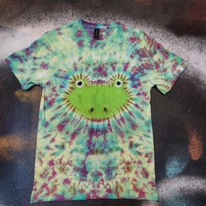 Tie Dye FROG face tie dye animal T shirt unisex S-5XL