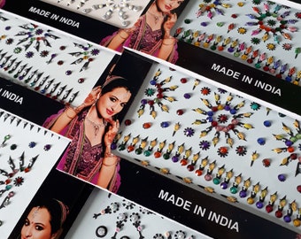 Huge bindi pack mixed colour style self stick festival party rave India Bridal