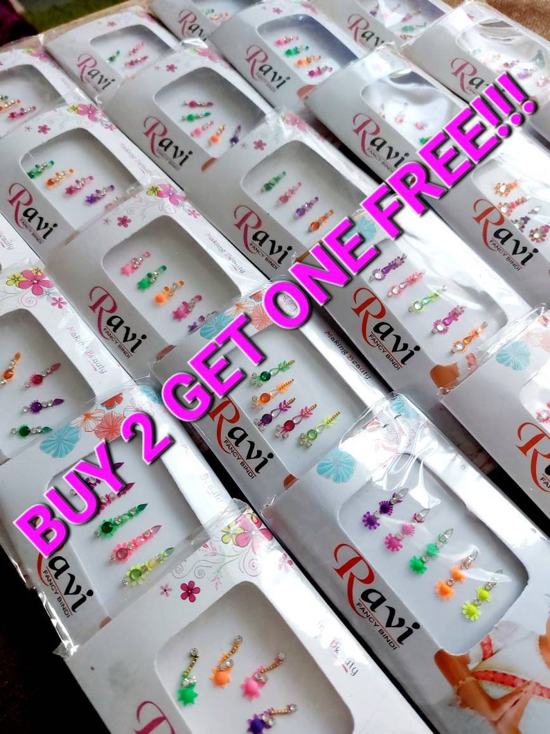 Bindi Pack Mixed Colour Style Self Stick Festival Party Rave India ...