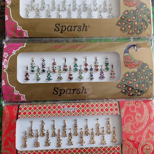 Huge bindi pack mixed colour style self stick festival party rave India Bridal
