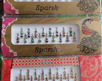 Huge bindi pack mixed colour style self stick festival party rave India Bridal