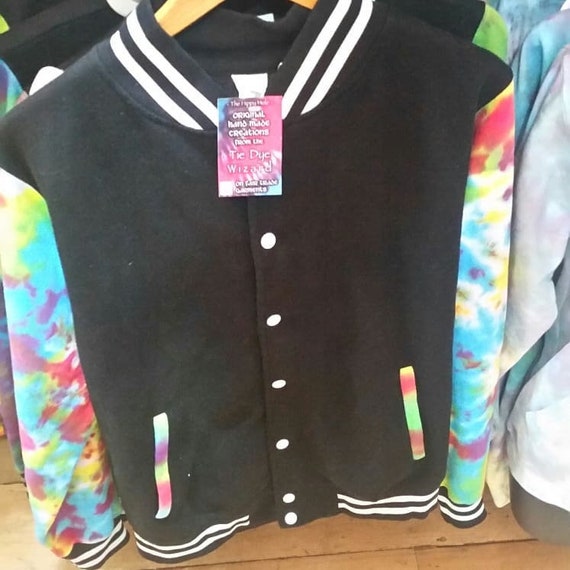rainbow varsity jacket