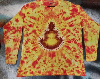 Camiseta Tie Dye Buddha Chakra manga comprida UNISSEX P-4XL