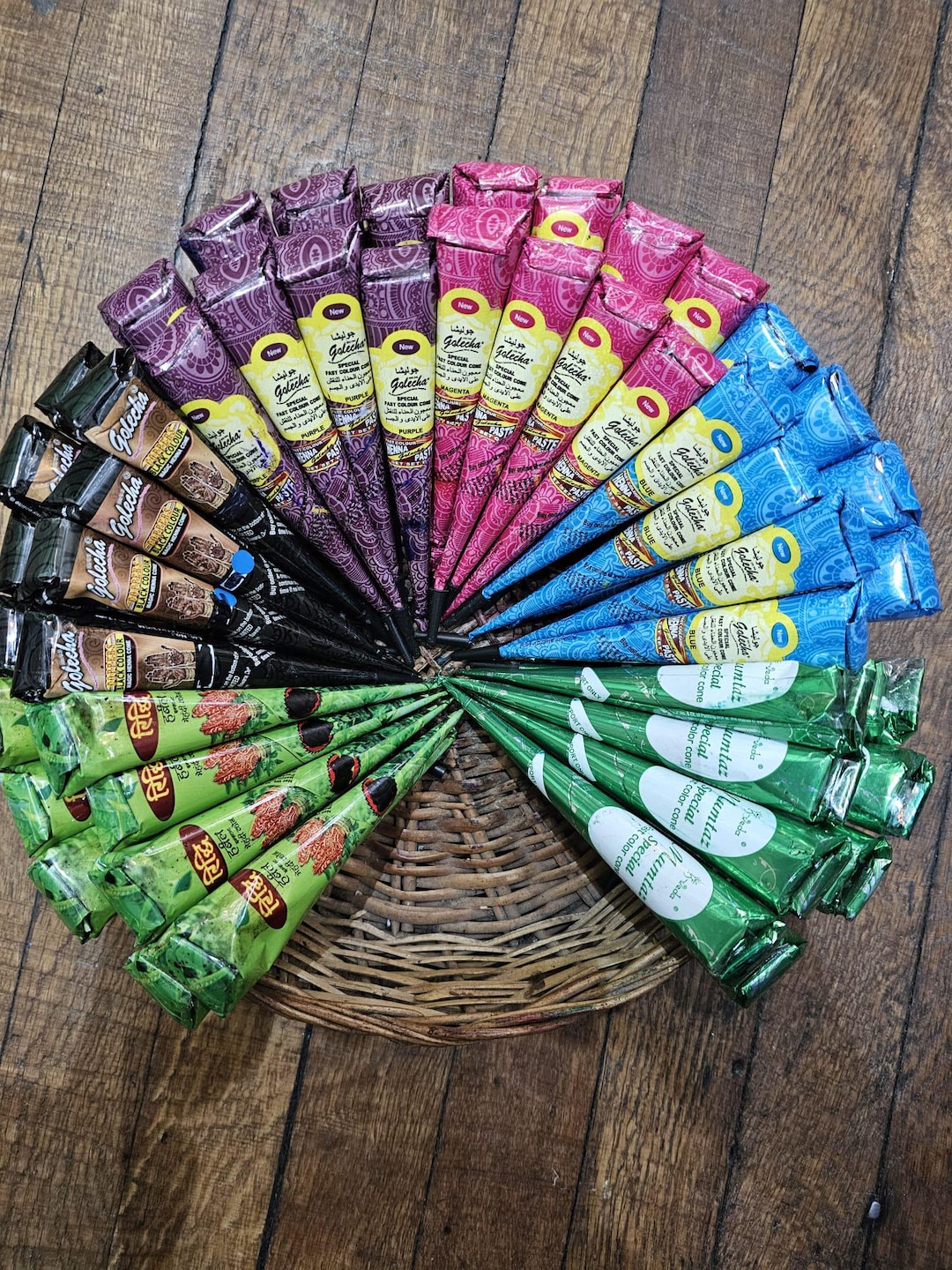 Coloured Henna Cone X12 FULL BOX 100% Natural Wholesale Bulk Buy