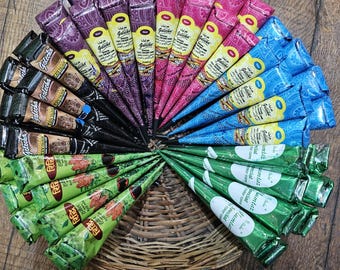 Coloured Henna Cone X12 FULL BOX 100% Natural Wholesale Bulk Buy