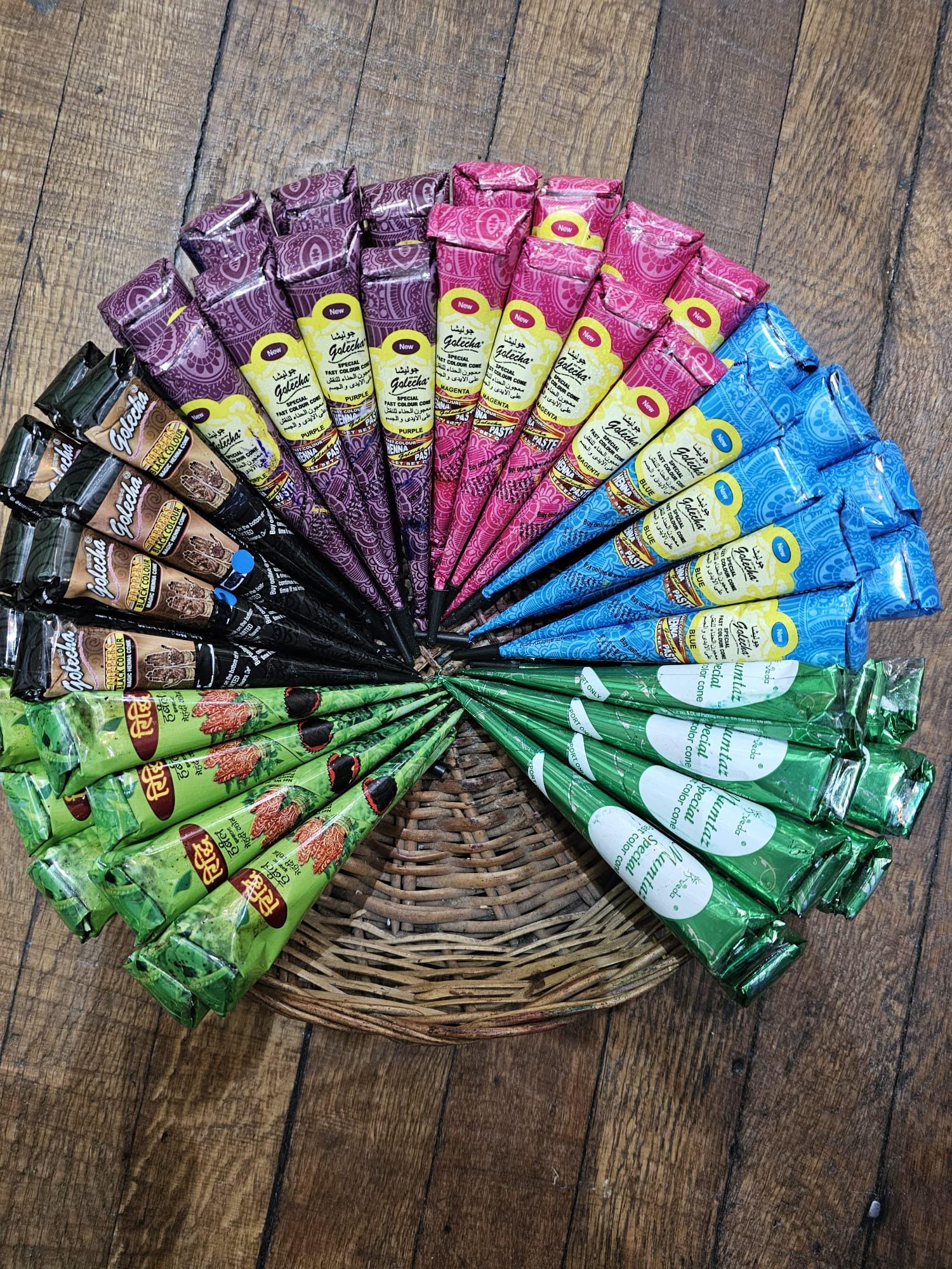 Coloured Henna Cone X12 FULL BOX 100% Natural Wholesale Bulk Buy