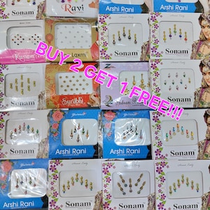 Bindi pack mixed colour style self stick festival party rave India Bridal