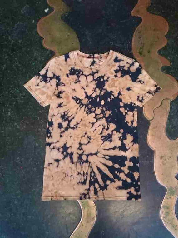 Tie Dye Acid Wash Black Brown Spiral Scrunch T Shirt UNISEX | Etsy