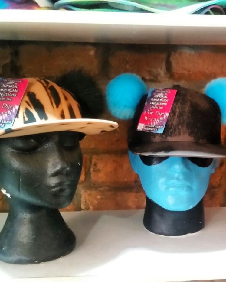 Handmade Tie Dye Snap Back Bobble Cap 