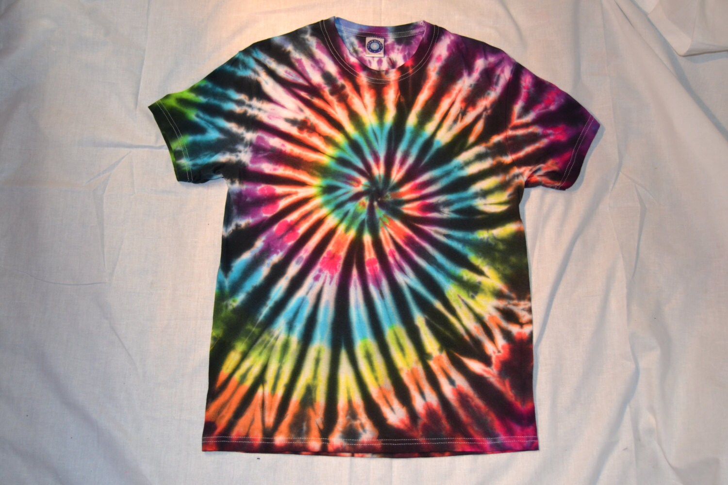 rainbow tie dye with black
