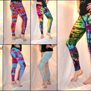 Tie Dye Leggings MULTI COLOUR custom make your own FREESIZE