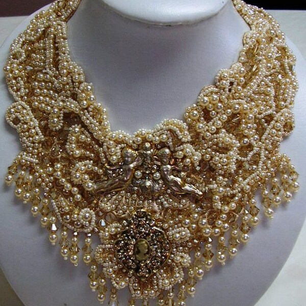 Golden Pearl Bridal neck piece