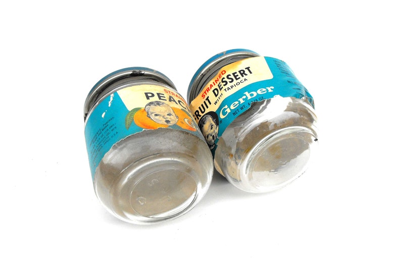 1960s Gerber Baby Food Jars Vintage Peaches & Fruit Dessert Etsy