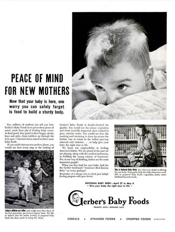 1946 Gerber Baby Food Werbung Print Ad Poster Schwarz Weiss Etsy