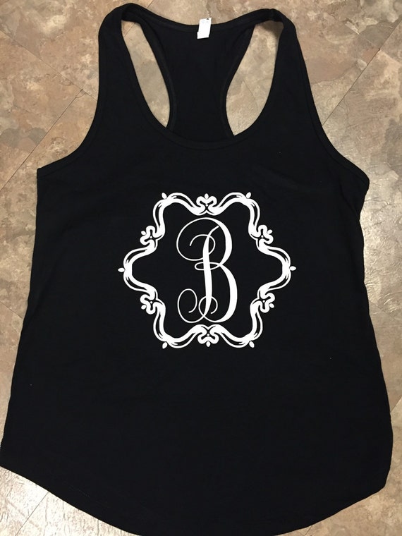 Items similar to Women's Initial Monogrammed Racerback Tank on Etsy