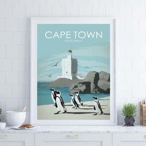 Cape Town Poster, South Africa Poster, Africa Poster, Retro Poster, Coastal Wall Art, Wall Art Cape Town, Vintage Style Poster