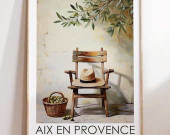 Aix-en-Provence Travel Poster: Vintage French Countryside Wall Art