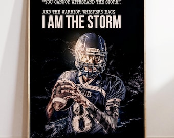 Football Inspirational Quote Print: Gifts for Boys, Dorm Decor