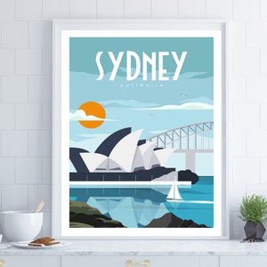 Sydney Poster, Sydney Travel Wall Art, Australia Poster, Sydney Print, Retro Wall Art, Travel Wall Art, New Home Gift, Sydney Wall Art