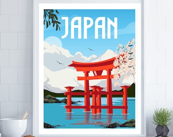 Japan Wall Art, Japan Travel Poster, Japan Gift, Travel Wall Art, Anniversary Gift, Romantic Wall Art, Wedding Gift, Housewarming Gift