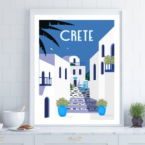Crete Poster, Crete Wall Art, Greek Islands Poster, Greek Poster, Greek Wall Art, Beach Decor, Beach House Decor, Coastal Wall Art