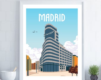 Madrid Poster, Madrid Wall Art, Spain Wall Art, Travel Poster, Travel Wall Art, Madrid Gift, Spain Poster, Colleague Leaving Gift