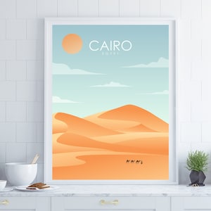 Cairo travel poster, Cairo Travel Print, Egypt travel poster, retro travel poster, Cairo wall art, Cairo poster, desert landscape