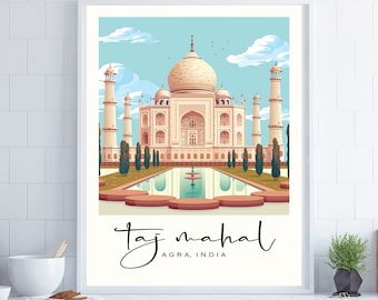 taj mahal poster, taj mahal wall art, india wall art, travel wall art, travel poster, romantic wall art, bedroom decor, wedding gift