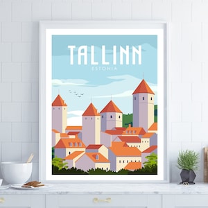 Tallin Poster, Estonia Poster, Travel Wall Art, Tallinn Wall At, Cartel de turismo, Romantic Wall Art, Retro Poster, Regalo de boda