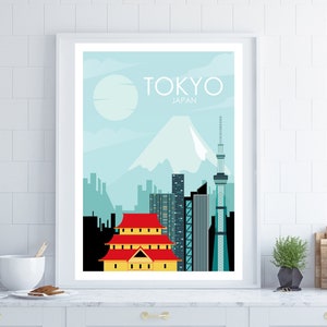 Tokyo Travel Poster, Japan Travel Poster, Retro Travel Poster, Travel Poster, Travel Gift, City Poster, Wedding Gift, Birthday Gift