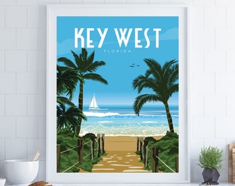 Key West Poster, Key West Wall Art, Florida Poster, Florida Wall Art, Coastal Wall Art, Beach Poster, Tropical Wall Art, Travel Wall Art