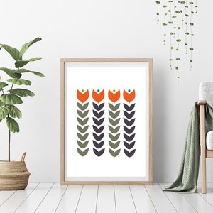 mid century modern, mid century wall art, mid century art, retro wall art, retro print, retro art print, geometric art, living room art