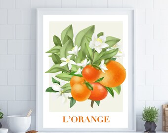 Fruit Wall Art, Citrus Wall Art, Kitchen Wall Art, Kitchen Poster, French Wall Art, Orange Wall Art, Kitchen Decor, Housewarming Present