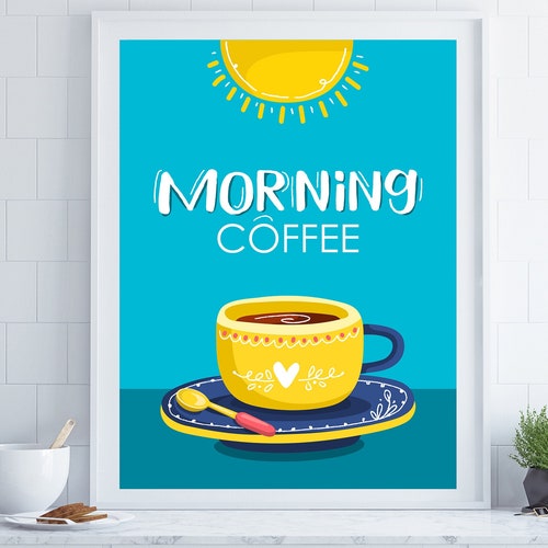 Coffee Poster Retro Kitchen Wall Art Kitchen Wall Art Etsy