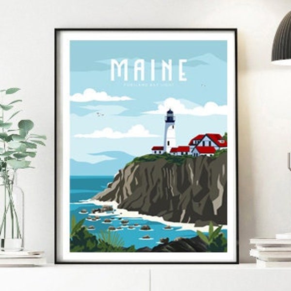 Maine Wall Art Etsy