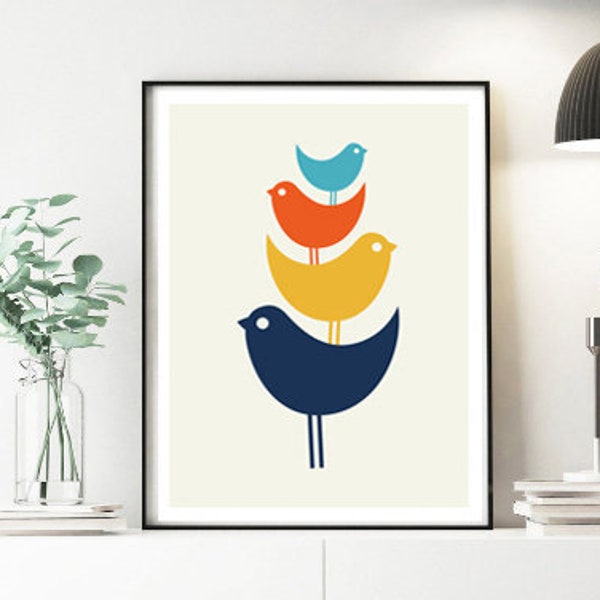 mid century modern, mid century wall art, mid century art, retro wall art, retro print, retro art print, geometric art, living room art