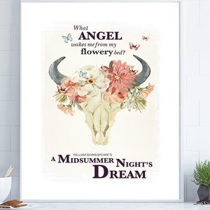 A Midsummer Night&#39;s Dream, Shakespeare Poster, Quote Poster, Literary Print, Shakespeare Quote, Graduation Gift, Gift for Drama Student
