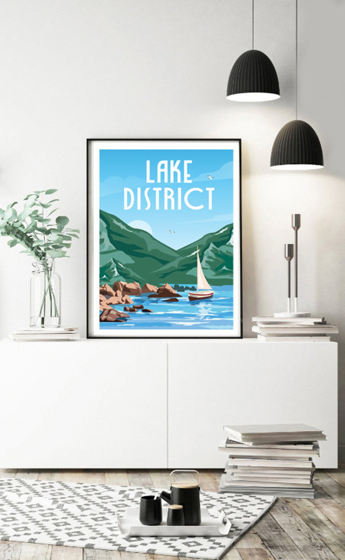 Lake District Poster Lake District Wall Art Lake District Etsy