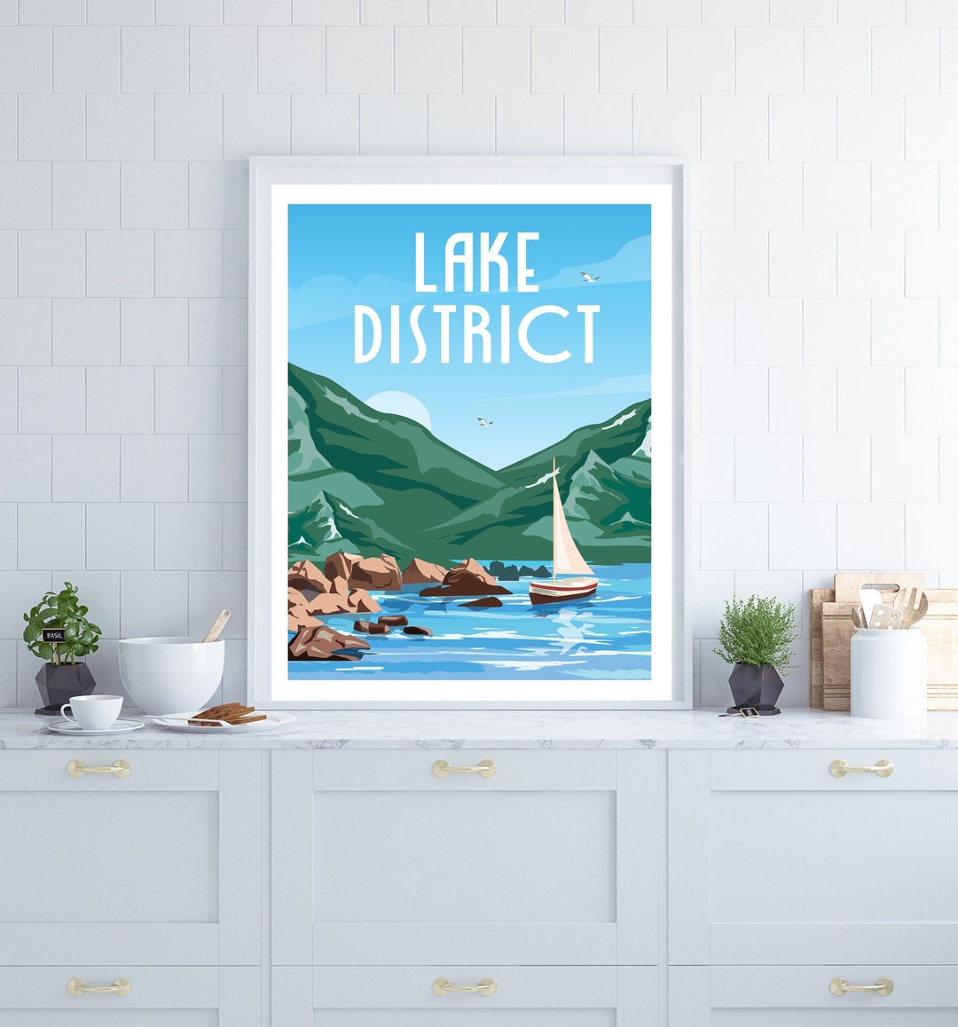 Lake District Poster, Lake District Wall Art, Lake District Print, Cumbrian Poster, Coastal Wall